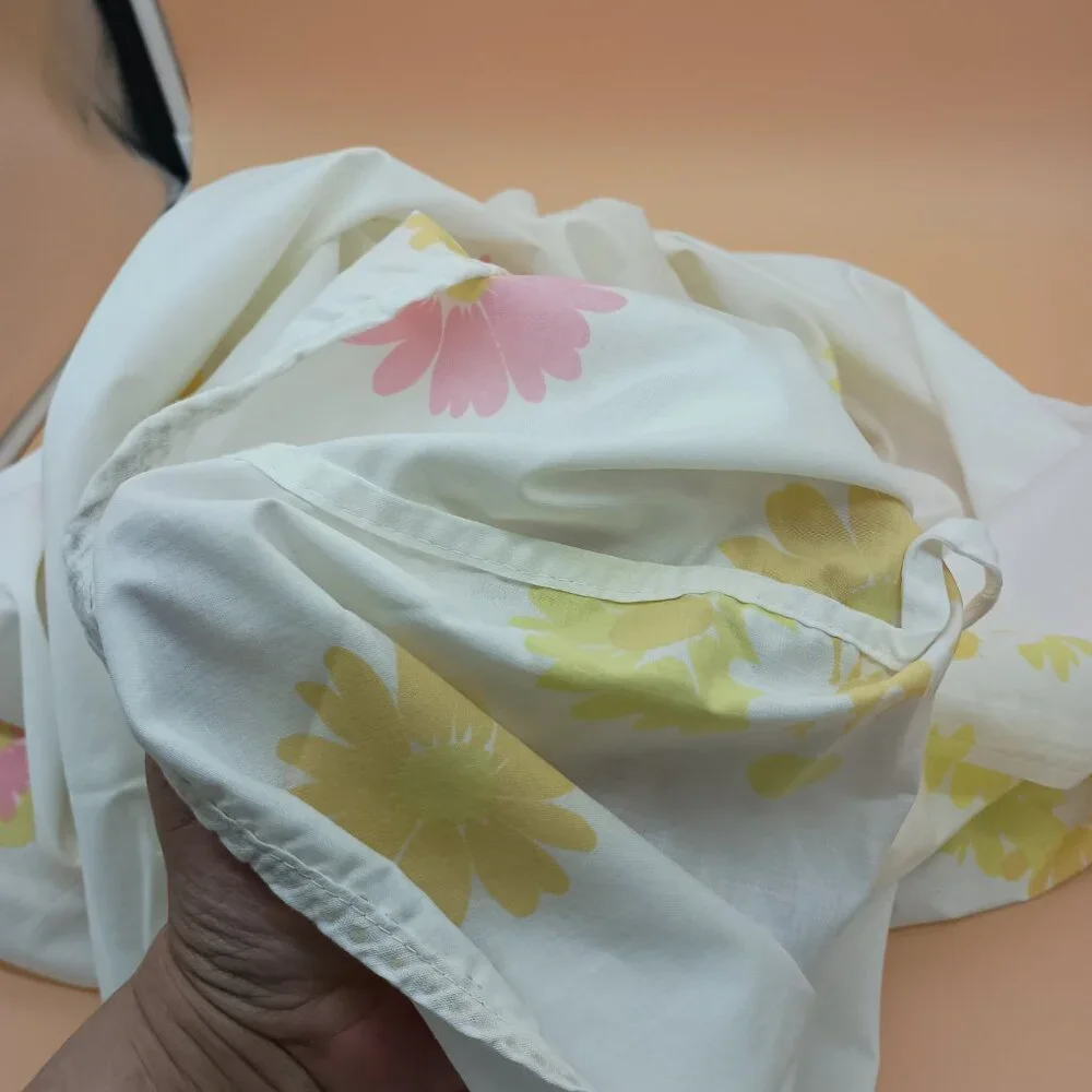 Vintage Pequot Easy Care Pink Daisy Twin Sheet Set 5 Pillowcases Groovy Mod READ
